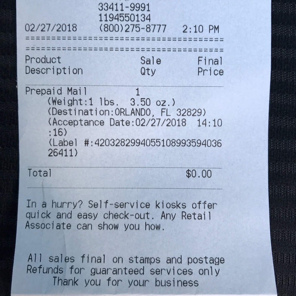 Shipping confirmation - red gown